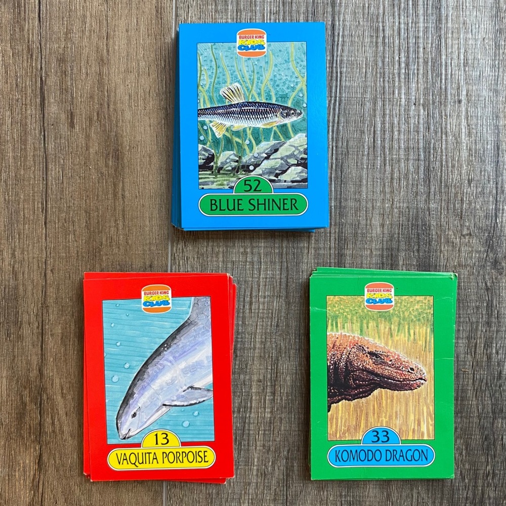Vintage Burger King Kids Club Endangered‎ Species Trading Cards Lot 90s Animals